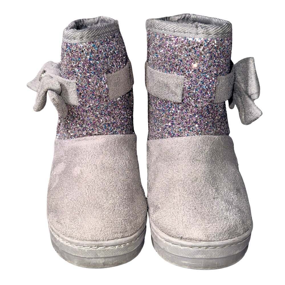 Bebe Girls Glitter Bow Winter Boots Size 8 - Picture 3 of 6